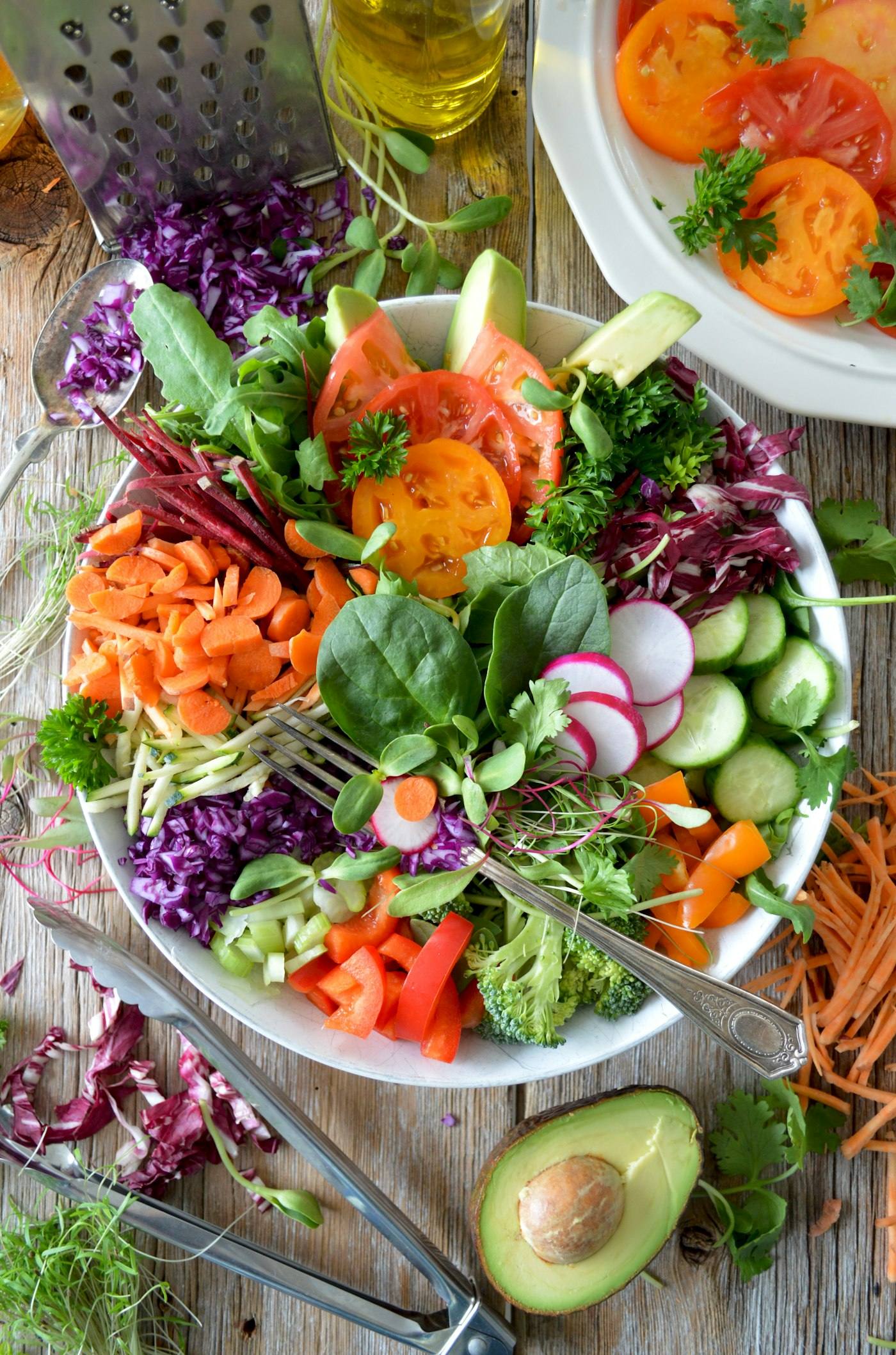 Colourful vegetables and fruit