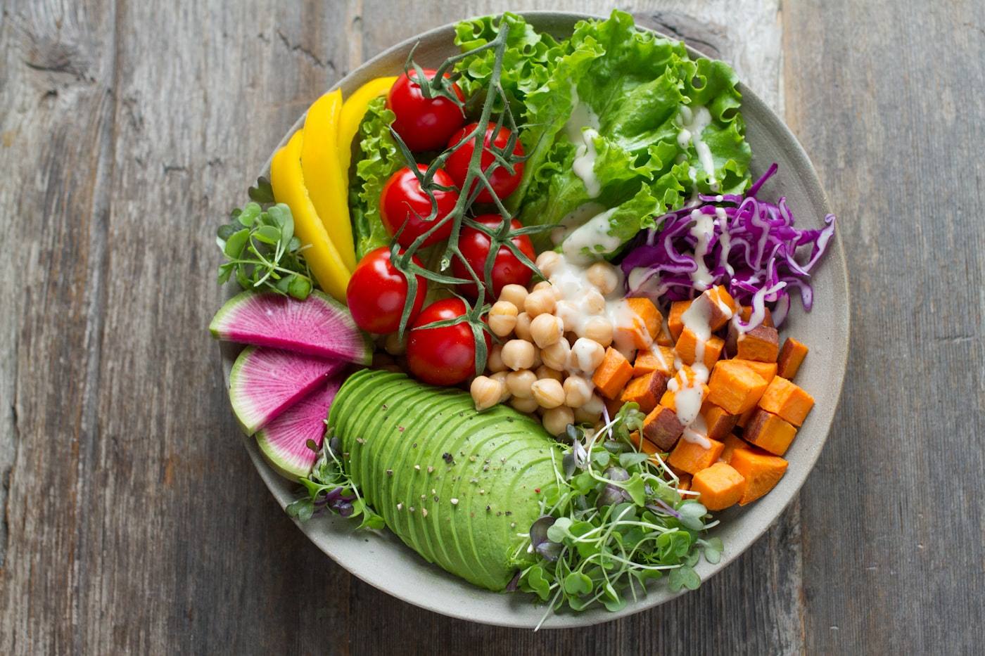 A colourful vegetable bowl