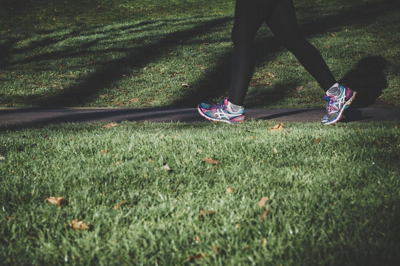 A person walking outdoors